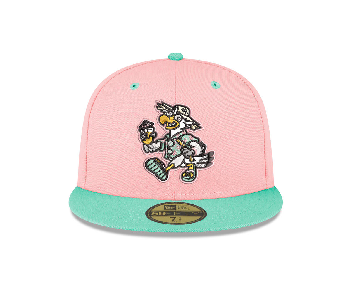 Biloxi Beach Chickens 59FIFTY Pink and Teal Fitted Cap – Biloxi