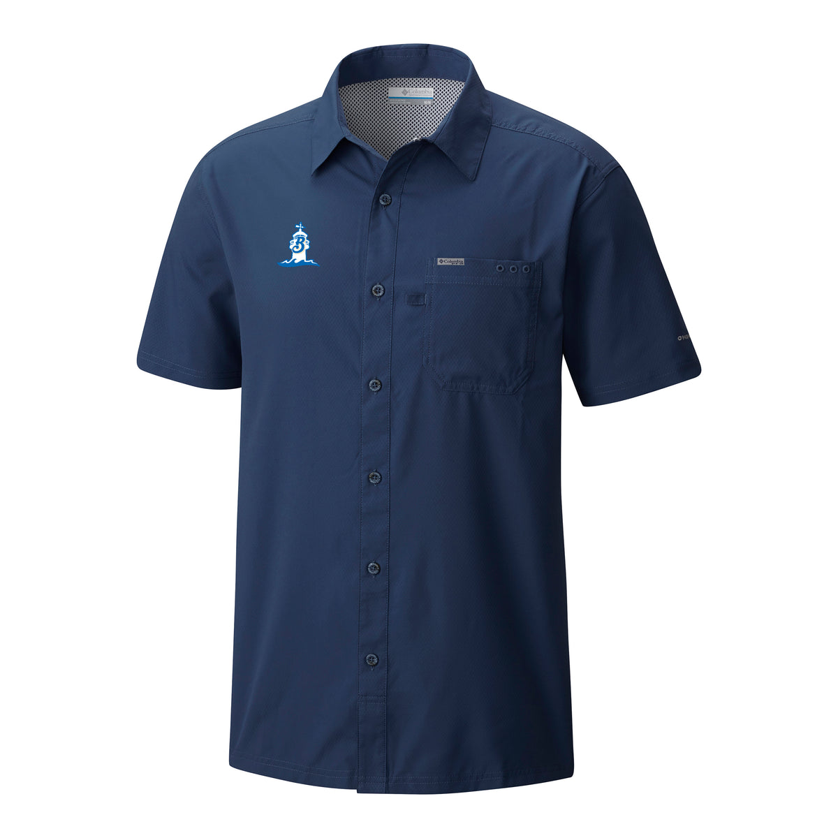 Columbia Slack Tide in Collegiate Navy with Biloxi Lighthouse – Biloxi Shuckers
