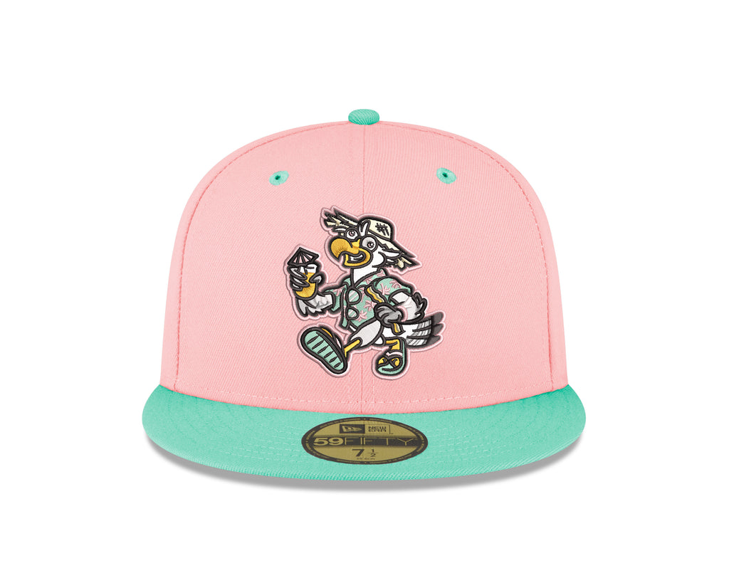 Biloxi Beach Chickens 59FIFTY Pink and Teal Fitted Cap – Biloxi