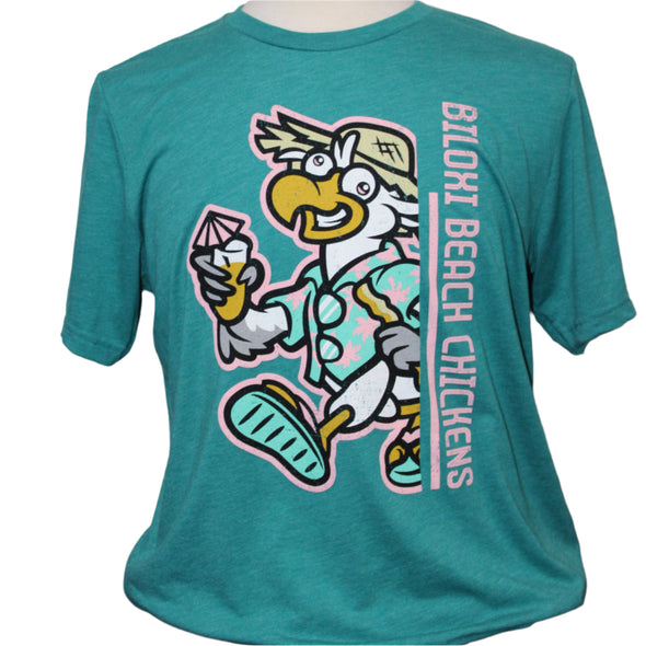 Biloxi Beach Chicken Logo Split Tee Razorback