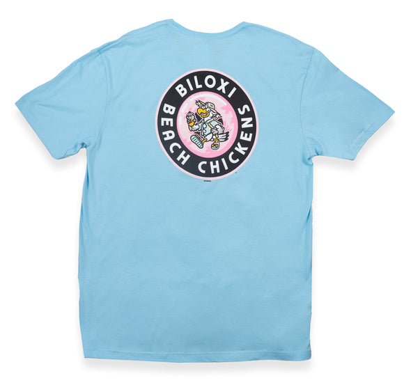 Biloxi Beach Chickens Front and Back Tee